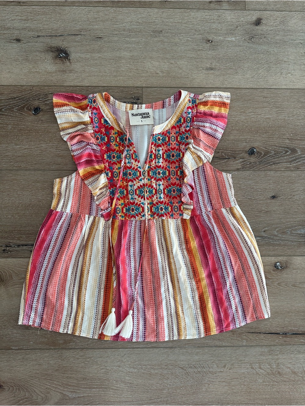 Savanna Jane Boho Rayon Cottagecore Peasant Blouse
